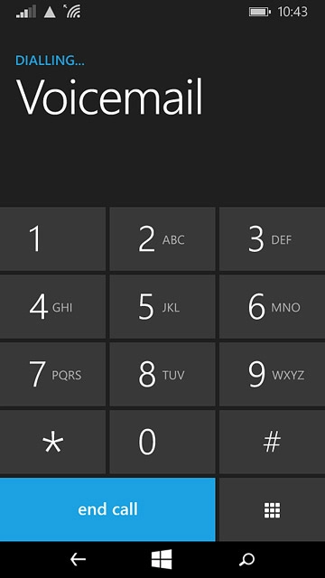 Press end call to end the call and return to the home screen.