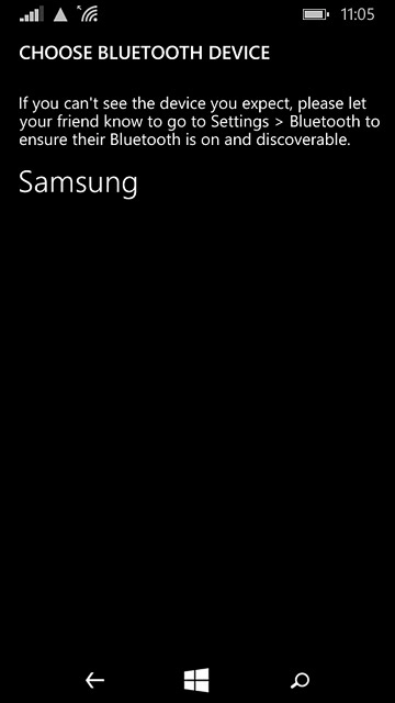 Press the required Bluetooth device.The file is sent.