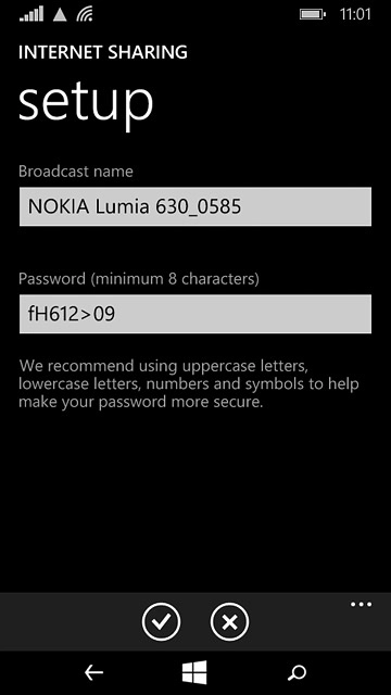 If you want to password protect your hotspot:Press the field below 