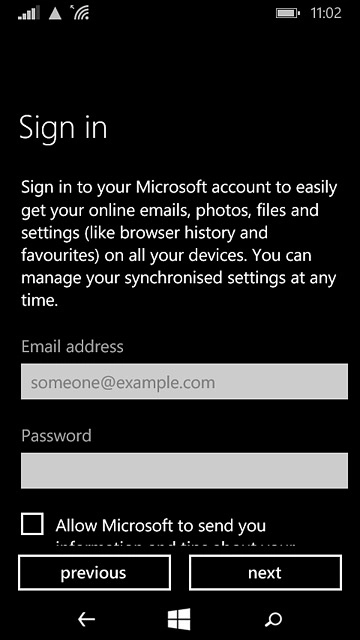 Press the field below 