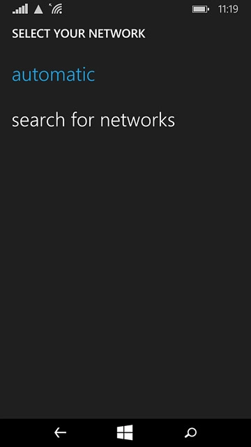 Press search for networks.Your phone searches for networks within range.