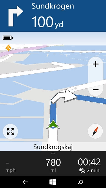 Current speed, distance to destination and the time of arrival are displayed at the bottom of the display.Follow the verbal instructions or the instructions on the display to go to the selected destination.