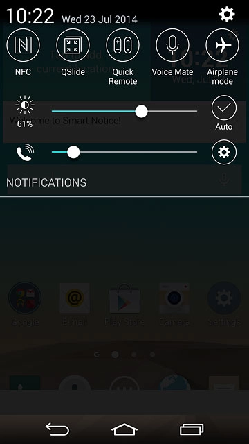 Slide your finger down the display starting from the top edge of your phone.Press Airplane mode to turn the function on or off.