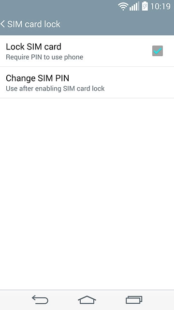 Press Lock SIM card to turn the function on or off.