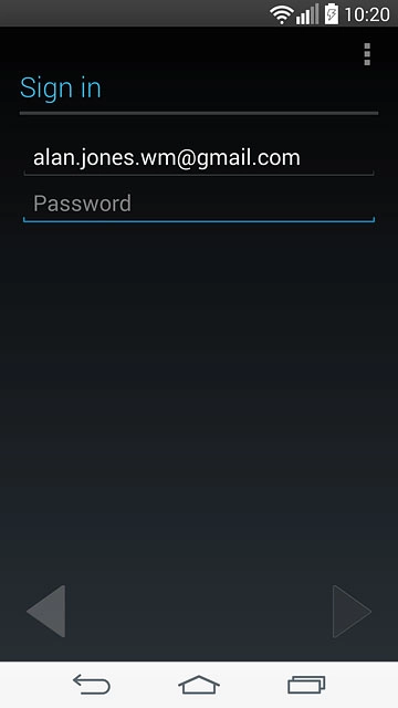 Press Password and key in the password for your Google account.