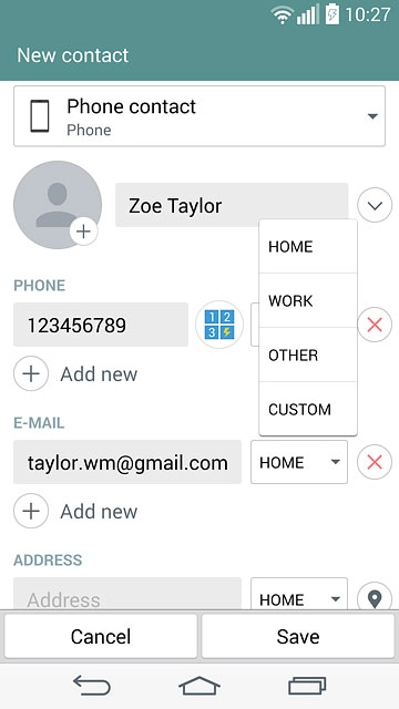 Press the required email type.