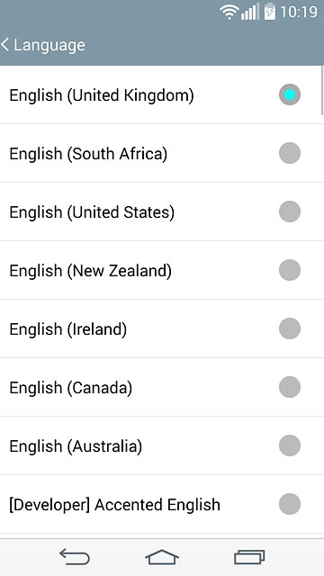 Press the required language.