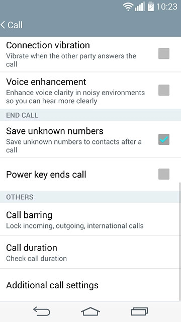 Press Additional call settings.