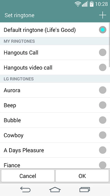 Press the different ring tones to listen to them.