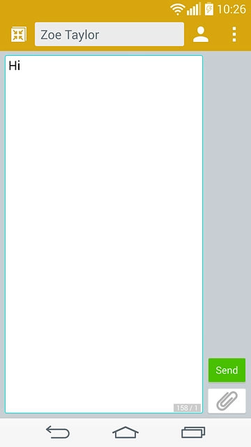 Press the attachment icon.Select one of the following options:Insert picture, go to 4a.Insert video clip, go to 4b.Insert audio file, go to 4c.