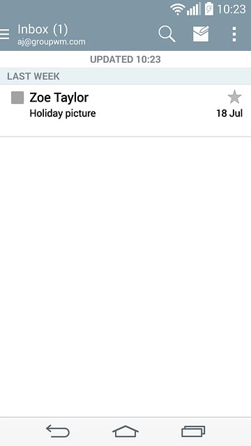 Press the new email message icon.