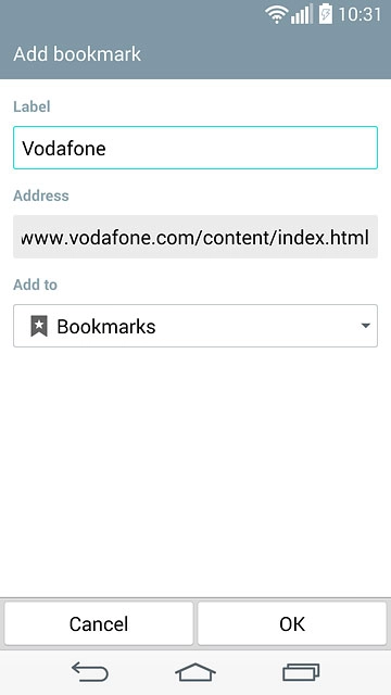 Edit the name of the bookmark and press OK.