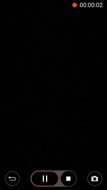 Press the stop icon to stop recording.The video clip is automatically saved.