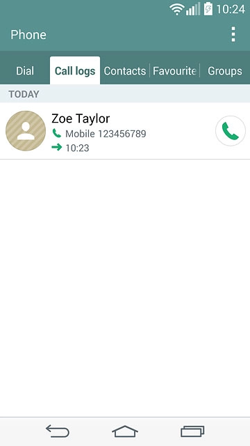 Press the call icon next to the required number.