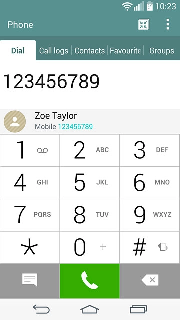 Key in the required number and press the call icon.
