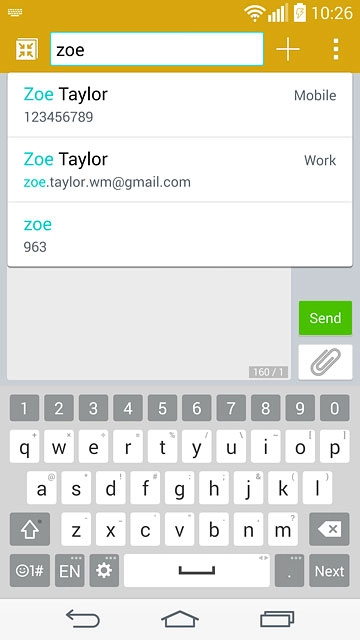 Key in the first letters of the required contact.Matching contacts are displayed.Press the required contact.