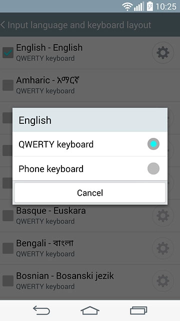 Press QWERTY keyboard.