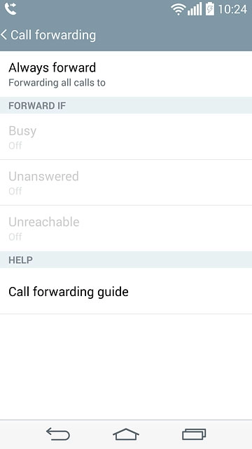Press one of the following options:Always forward