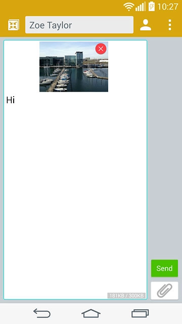 Press Send when you've finished your picture message.
