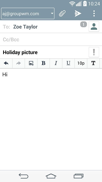 Press the attachment icon.
