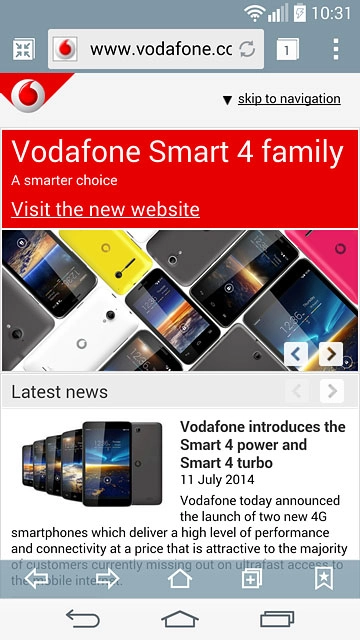 Press the bookmarks icon.