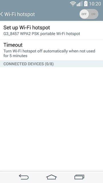 Press Set up Wi-Fi hotspot.