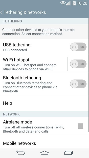 Press Wi-Fi hotspot.