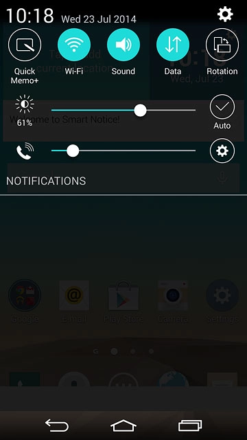 Press the home icon to return to the home screen.