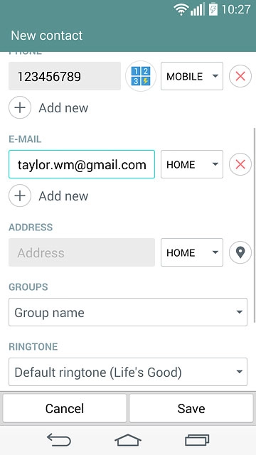Press the field below 