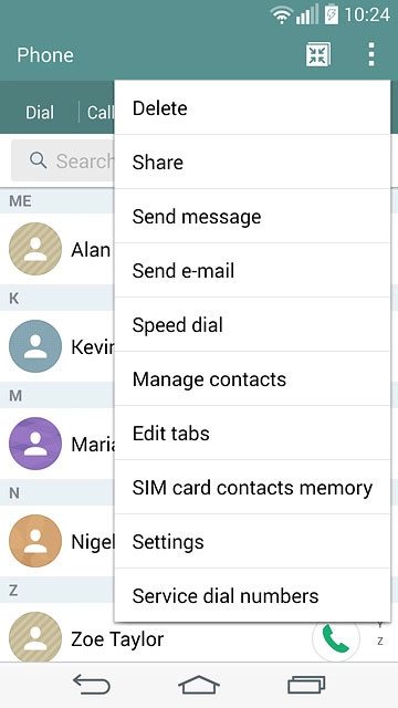 Press Manage contacts.