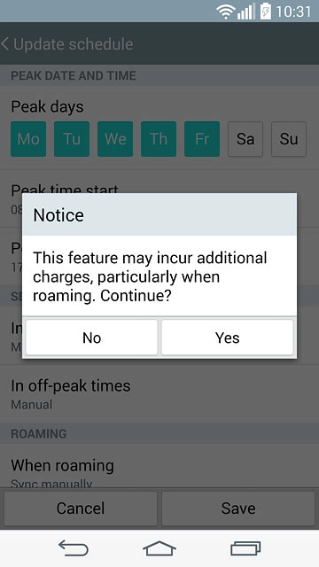 If you select a period:Press Yes to confirm.
