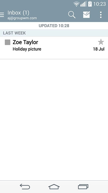 Press the email address in the top left corner of the display.