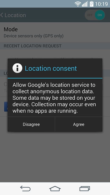 If you turn on the function:Press Agree.