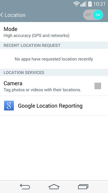 Press Camera to turn the function on or off.