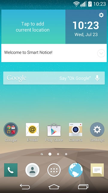 Press the menu icon.