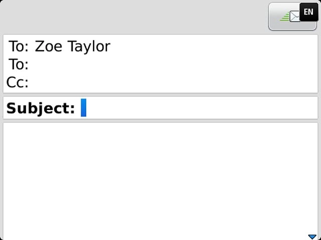 Press Subject.Key in a subject for the email message.