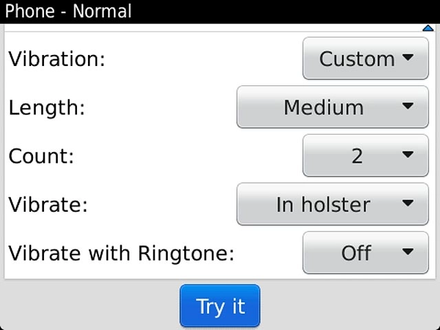 Press Try it to hear the ring tone.