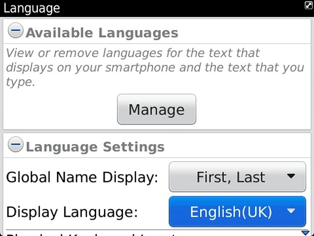 Press Display Language.