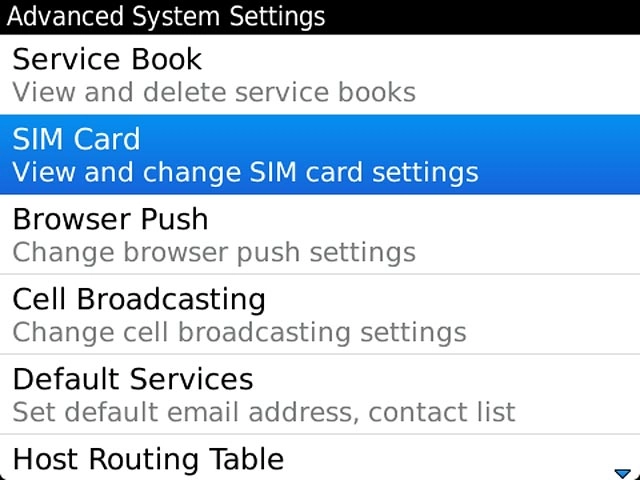 Press SIM Card.