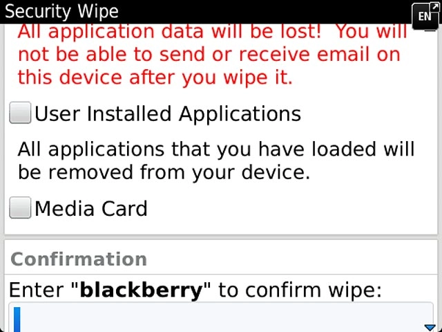 Press the field and key in blackberry 