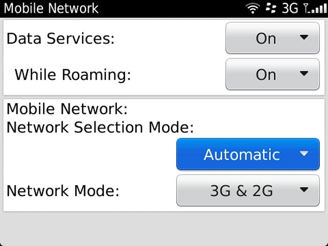 Press Network Selection Mode.