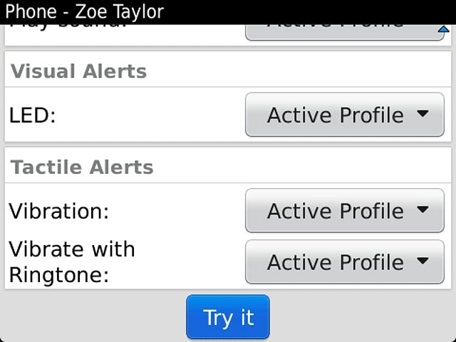 Press Try it to hear the ring tone.