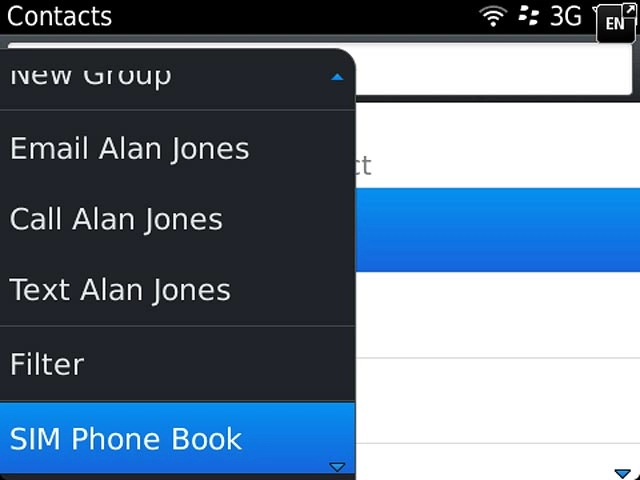 Press SIM Phone Book.