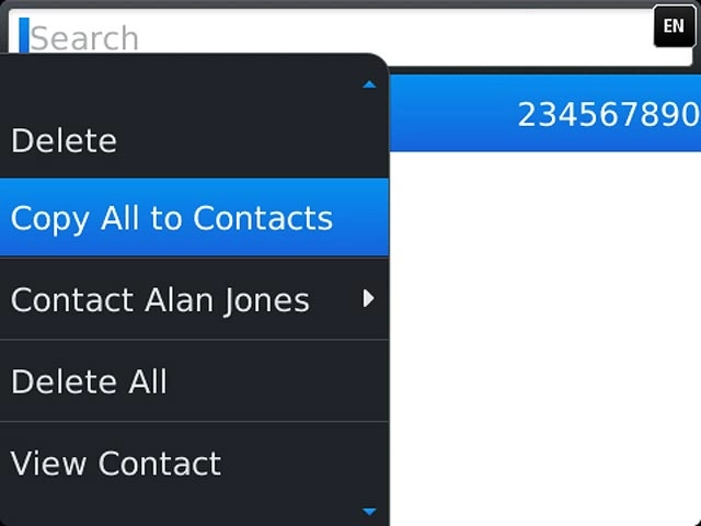 Press Copy All to Contacts.