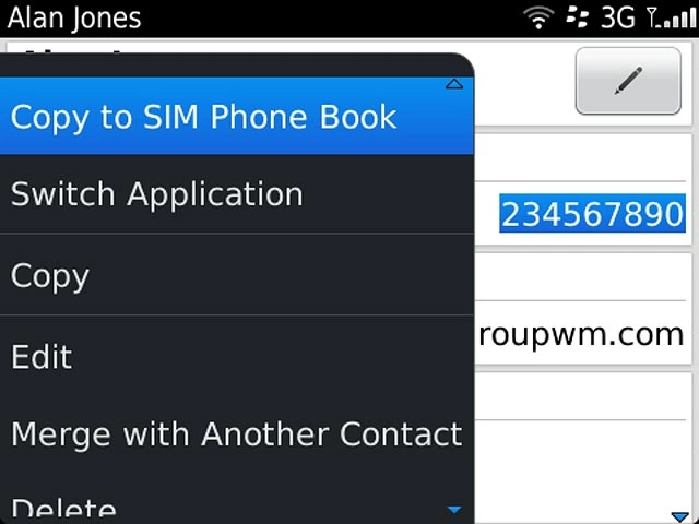 Press Copy to SIM Phone Book.