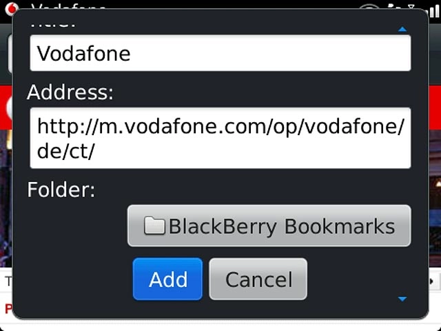 Press Add to save the bookmark.