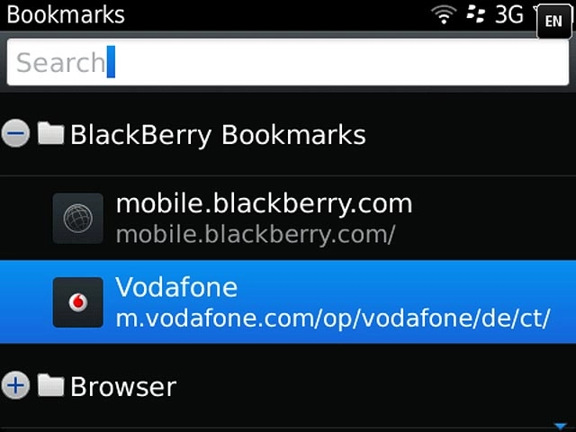 Press the required bookmark.