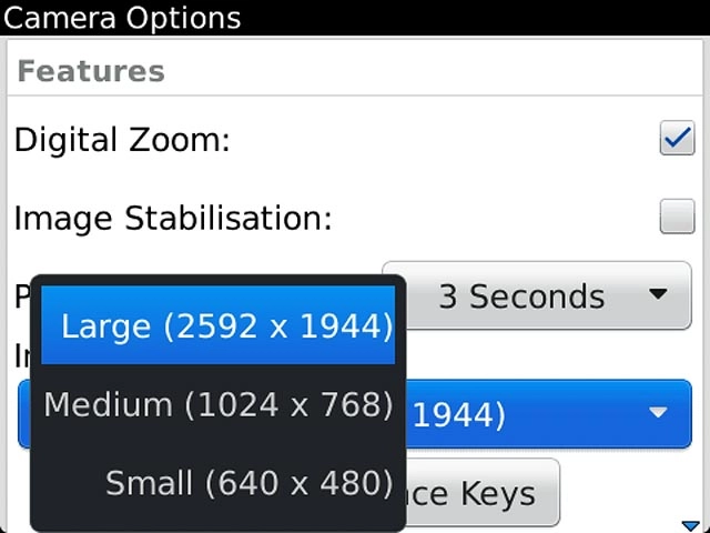 Press the required picture size.