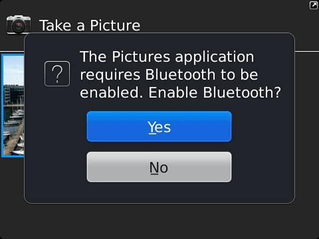 If Bluetooth is turned off:Press Yes to turn on the function.