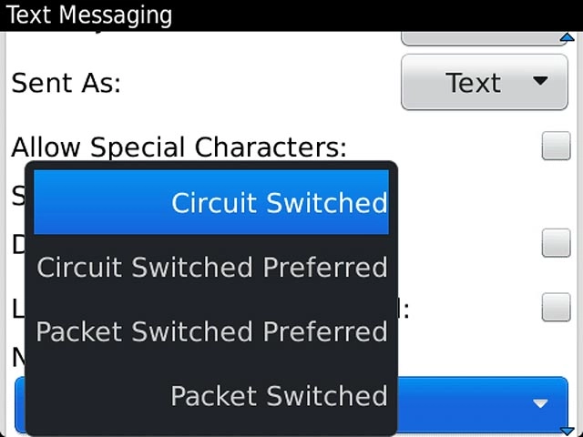 Press Circuit Switched.
